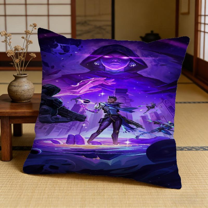 1Pc Fearless Contract Yaxing Zhuo Printed Pillowcase, Polyester Cushion Cover, Zipper Closure, Machine Washable, Suitable For In