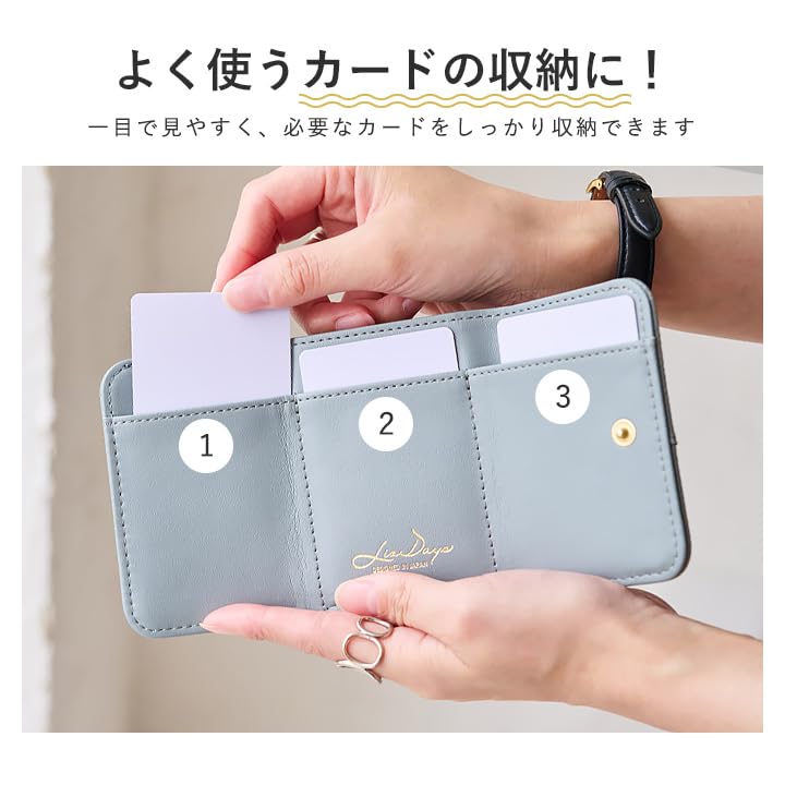 Мини-компактный женский кошелек-трифолд Lizdays с застежкой-слоником, (Лососевый розовый)