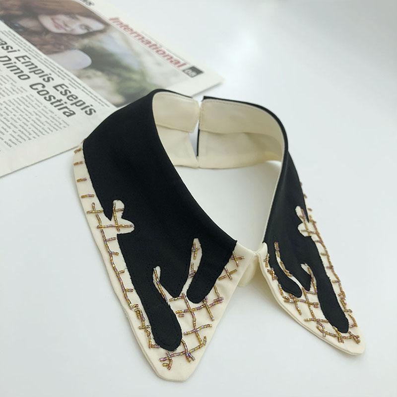 Beading Fake Collar Women Elegant Diamond Detachable Collars for Woman False Shawl Shoulder Wrap Lapel False Collars Woman Tie
