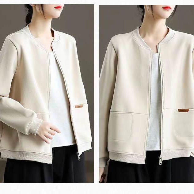Sports Casual Baseball Jacket Loose Fit Outerwear for Women
