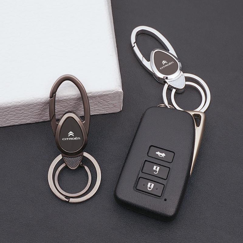 AGN4 Car Zinc Alloy Key Ring Keychain Auto Keyring Decor Accessories For Citroen C4 C3 C5 C5X e-C4 X e-C3 C-Elysee Berlingo C1 C6 C2
