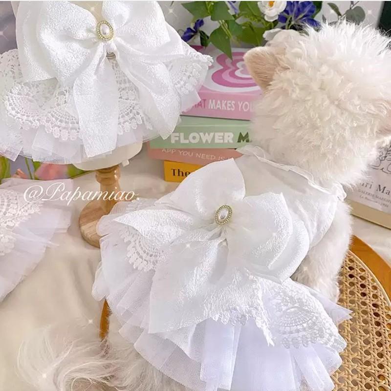 Luxury Princess Cat Wedding Dress Skirt Dog Dresses for Small Dogs Pet Clothing Costume Puppy Supplies Skirt ropa para perros
