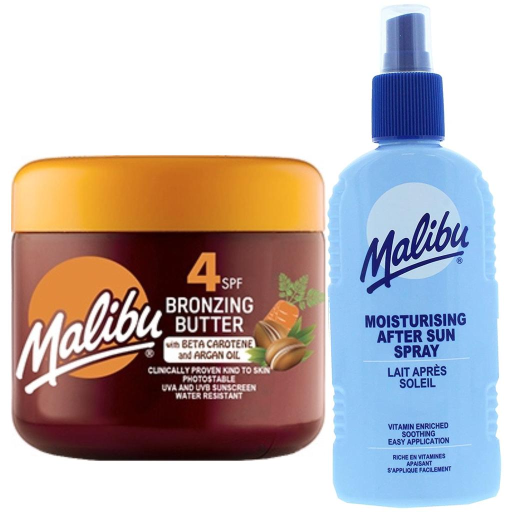 Malibu Tanning Accelerator SPF4 300ml + After Sun Spray Balm 200ml