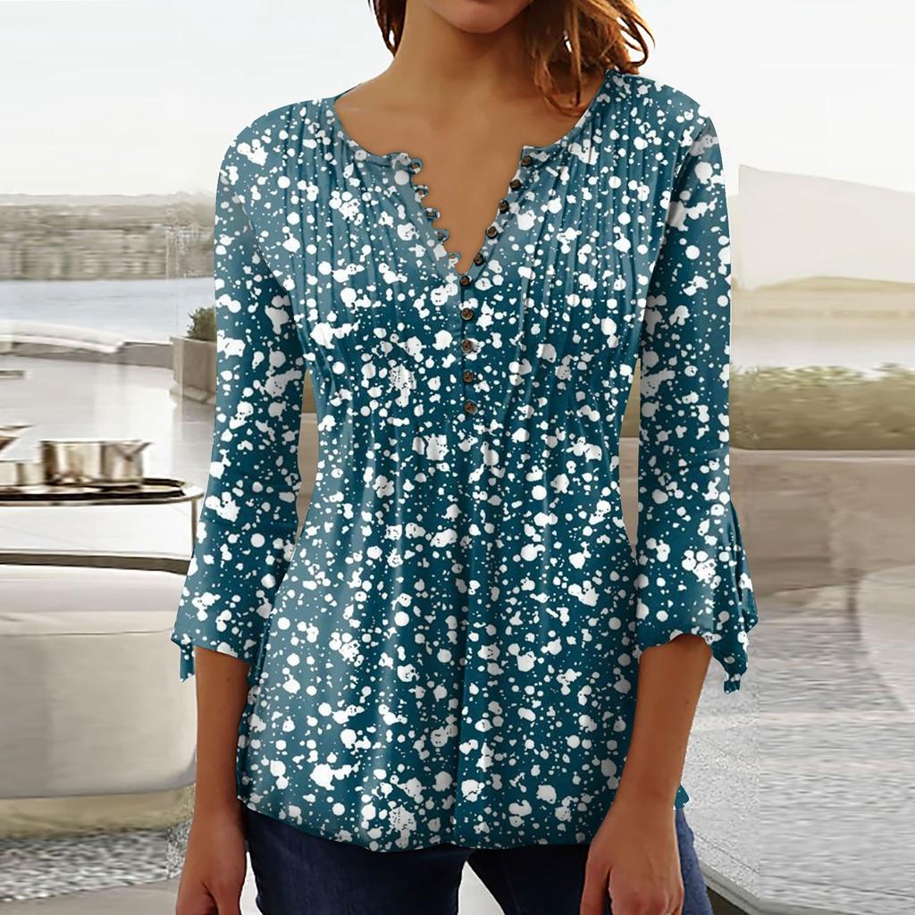 Женская рубашка с принтом на пуговицах, рубашка, леггинсы, топ