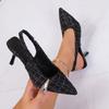 Women 'sandals Pointed Toe High Heels Shoes Sexy Party Summer Slippers Designer 2025 New Trend Dress Slingback Pumps