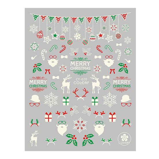 1 Sheet Nail Sticker Christmas Theme Design Long-Lasting Eco-Friendly Snowflakes Nail Polish Stickers