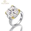 925 Sterling Silver Rings 14*14mm Zircon Square Shape Romantic Fine Jewelry Wedding Party Gifts