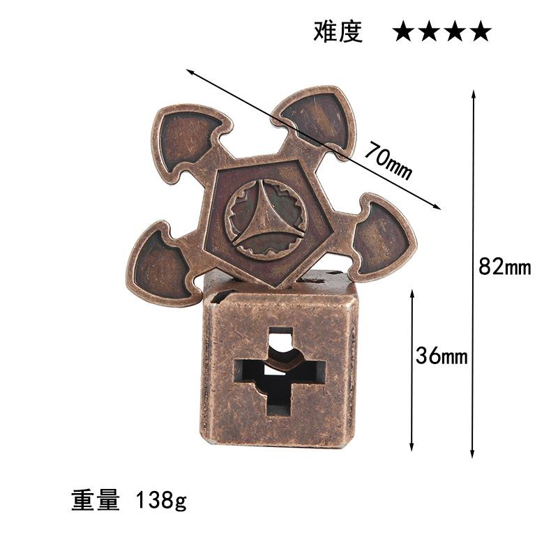 Puzzle Zinc Alloy Intelligence Unlocking Ring Unlocking Set, Nine-Link Educational Toy, Kong Ming Luban Lock Mechanism Box
