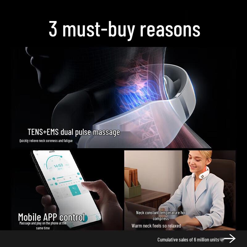 SKG Smart Neck Massager with Heat and Pulse CN plug (adapter included)