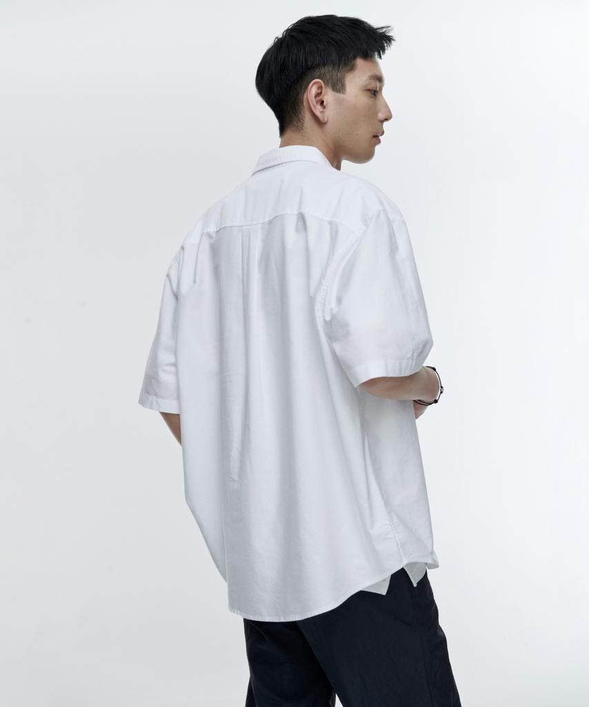 MUSINSA STANDARD Oversized Oxford Short Sleeve Shirt [White]