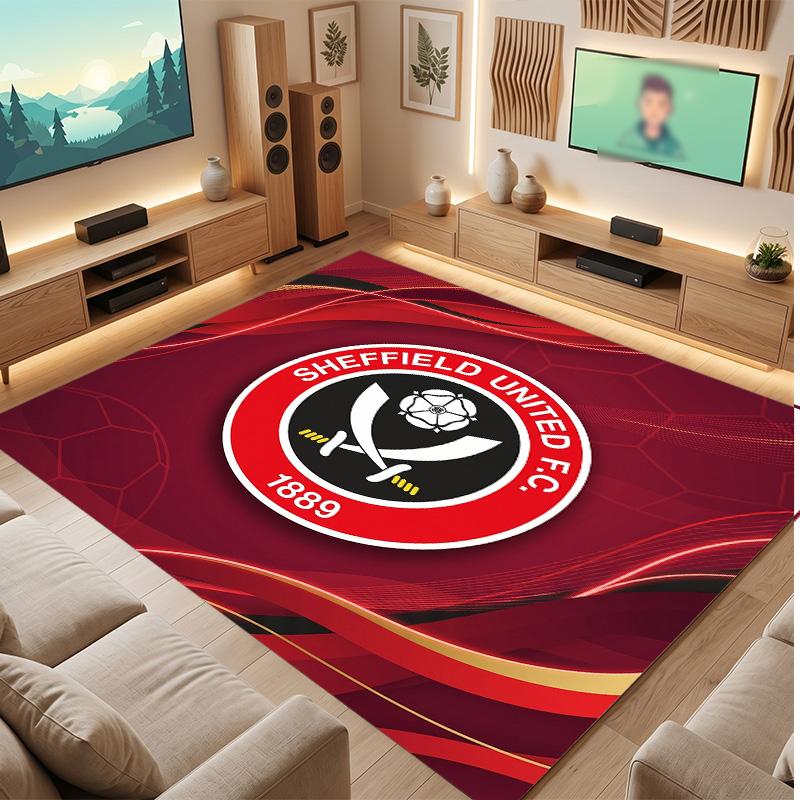 Футбольный принт Sheffield United, Ковер из хрустального бархата, Удобный, Впитывающий воду, Нескользящий, Ковер для пола в помещении