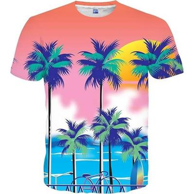 Летний топ с круглым вырезом и принтом ночного неба в виде 3D, модные повседневные футболки с короткими рукавами для мужчин