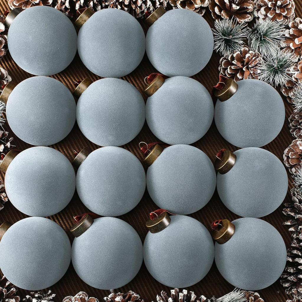 Рождественское украшение Флок Рождественский шар 8см 15ШТ Разноцветный Небьющийся Праздничный Новогодний Аксессуар для украшения елки
