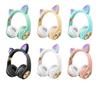 Светящиеся беспроводные Bluetooth игровые наушники с кошачьими ушками M1