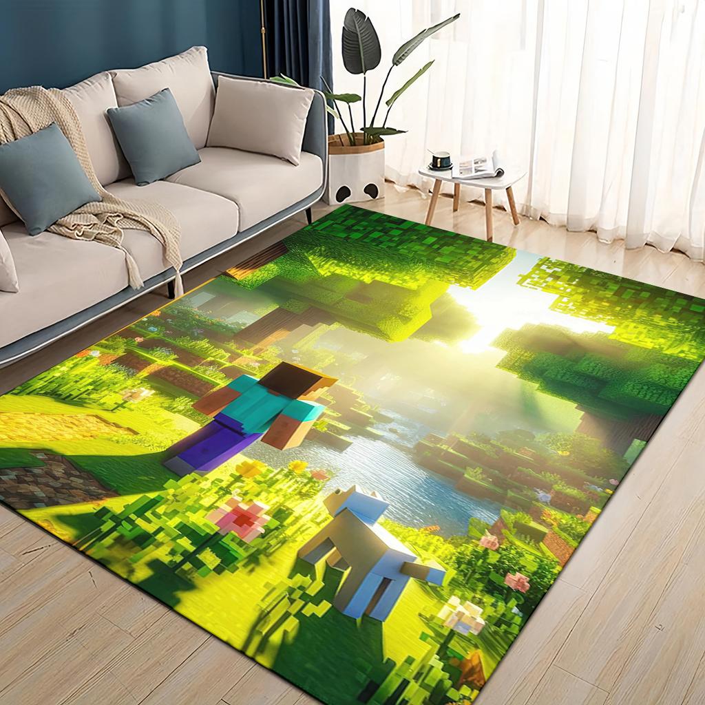 3D Мой Мир Строительная Игра Мультяшный Ковер Коврик для Гостиной Спальни Дома Украшение Дивана, Детский Игровой Нескользящий Напольный Коврик