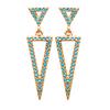 [N7142] - Golden Turquoise 'Navajos' Earrings (triangles)