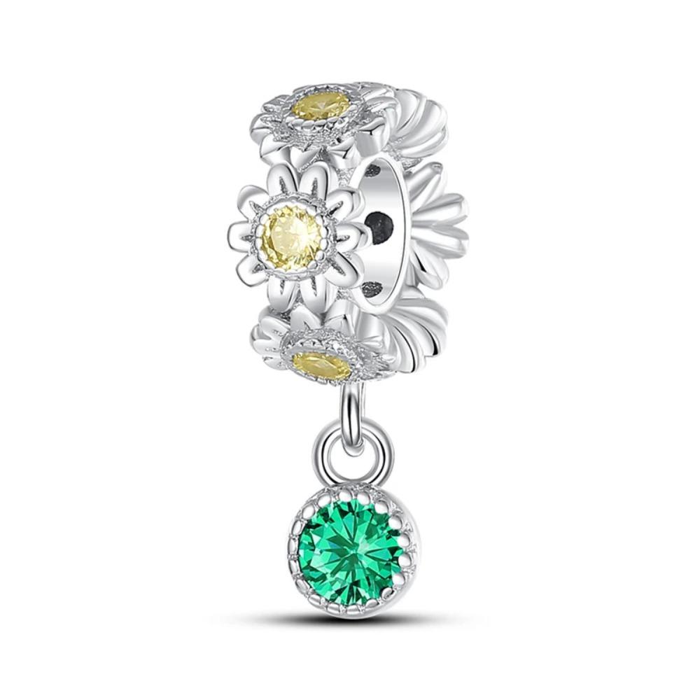 925 Silver Color Four-Leaf Clover Avocado Cactus Green Series Charms Beads Fit 3mm 925 Bracelet Fine DIY Jewelry