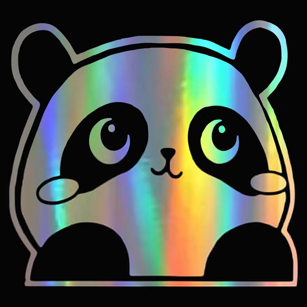 Наклейки на автомобиль Винил Панда Подглядывает Квадроцикл Креативная наклейка Милая Заглушка Царапина Холодильник Кондиционер Автоаксессуары Экстерьер