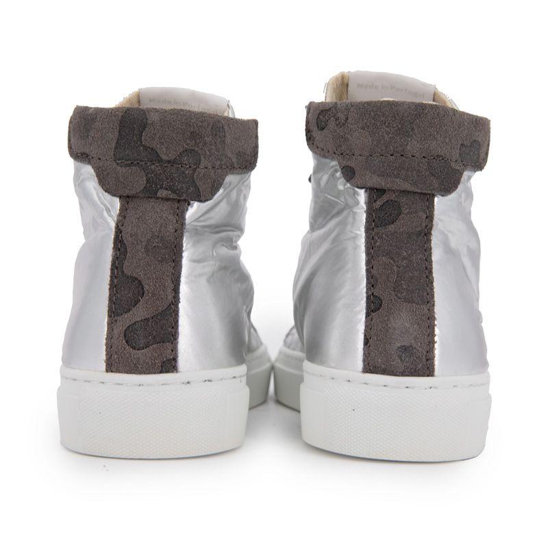 Женские высокие кеды URBAN серебристо-камуфляжного цвета
