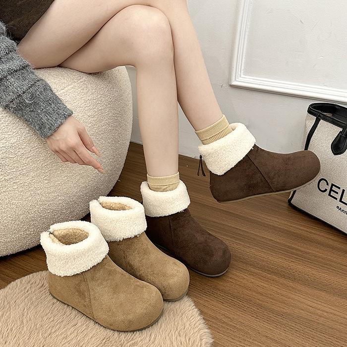 Women's Thick-soled Winter Warm Fur an Inner Lining Plush Snow Boots Non-slip Wear Casual Sports Cotton Boots