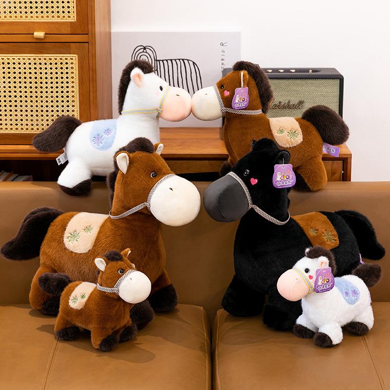 Cartoon Small Horse Cloth Plush Toy Grassland Scenic Area Souvenirs Year of The Horse Mascot Home Decoration