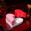 Decorative Heart Storage Box Shape Box, 3D Printed Detachable Dual Compartment Jewelry Organizer, Dresser for Trinkets Pink Red with Lid Valentine's