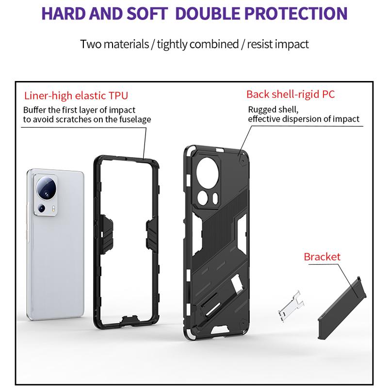 Shockproof Case For Xiaomi 13 Lite 13T Pro Mi13 Cover Armor Protect Holder Back Coque for Redmi 13C Note 13 Pro 4G 5G Fundas
