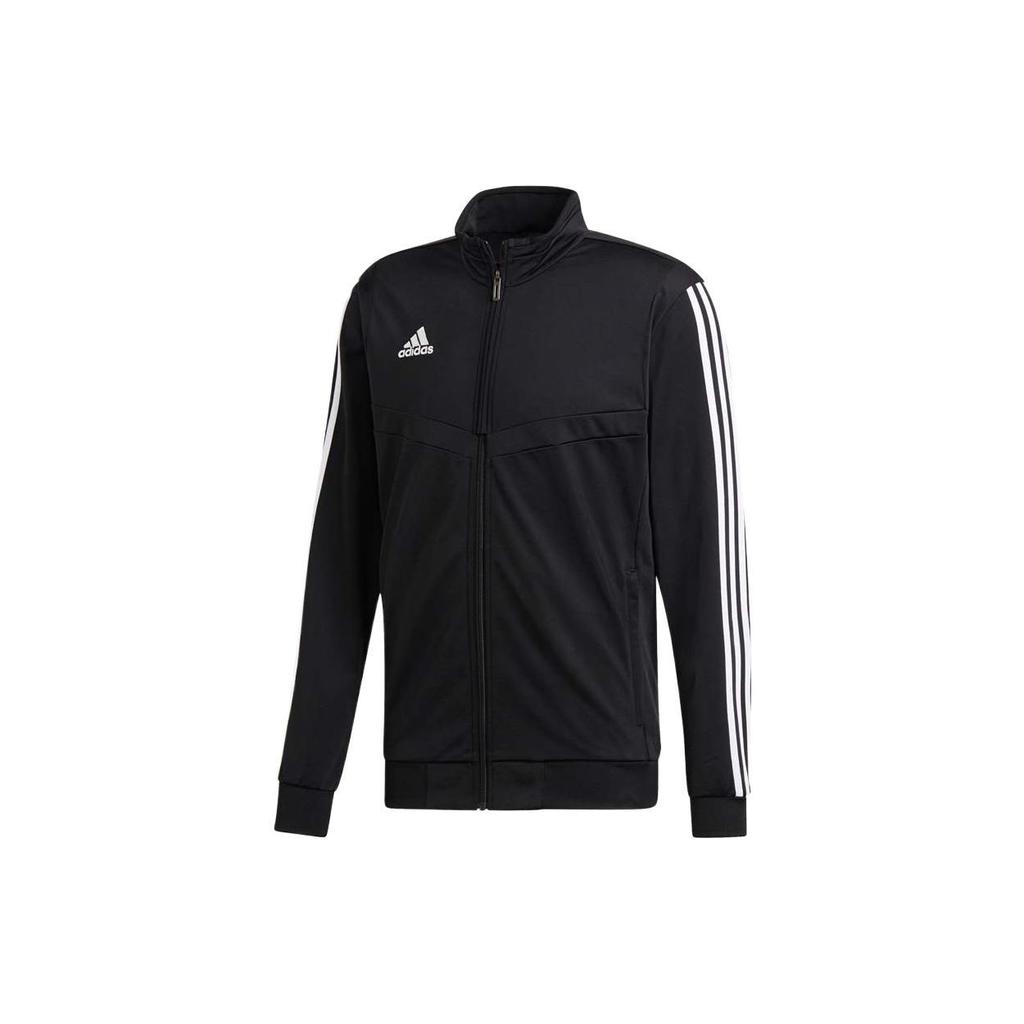 Adidas Solid Color Three-Stripes Print Logo Zip-Up Collar Jacket Men Jackets Black DT5783