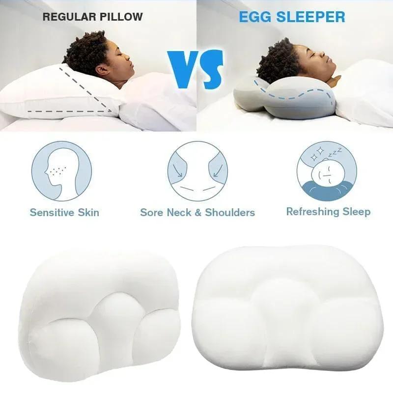 All-round Sleep Pillow Soft Neck Support Egg Sleep Pillow Massage Bedding for Neck Pain Sleeping Back Cushion 3D Cloud