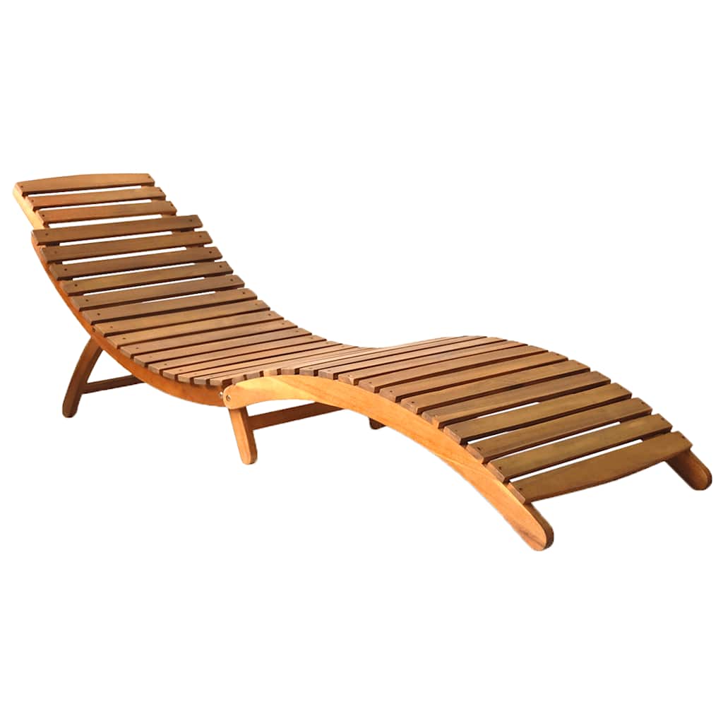 2 Piece Sun Lounger Set with Cushions Solid Acacia Wood