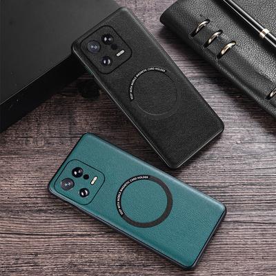 Чехол из ТПУ+ПК с покрытием из ПУ кожи для телефона Xiaomi 13 Pro 5G, совместимый с зарядным устройством MagSafe
