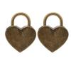 2sets Antique Style Heart Shaped Padlocks Bronze Finish Metal Padlock Set  For Craft Supplies