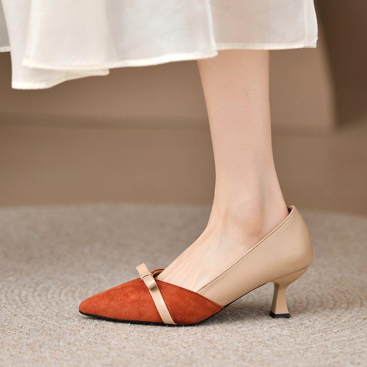 Женские туфли-лодочки весна-осень, женские туфли из кожи на высоком каблуке, туфли для выпускного вечера, модные разноцветные туфли 2024 года, удобные туфли с острым носком