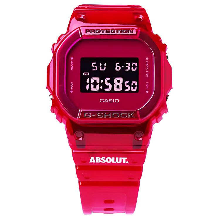 Casio G-Shock Summer Translucent Jelly LCD Display Reverse Shock Resistant Quartz Watch Resin Strap Men watches Red DW-5600SB-4PRABS