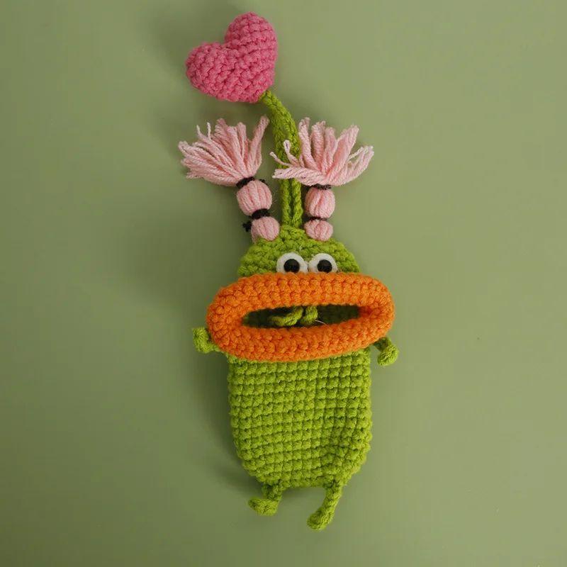 Забавные вязаные крючком брелоки Вязание Милая кукла с сосисочным ртом Держатель для ключей Полезная вязаная сумка для хранения Брелоки для автомобильных ключей Оптовая торговля