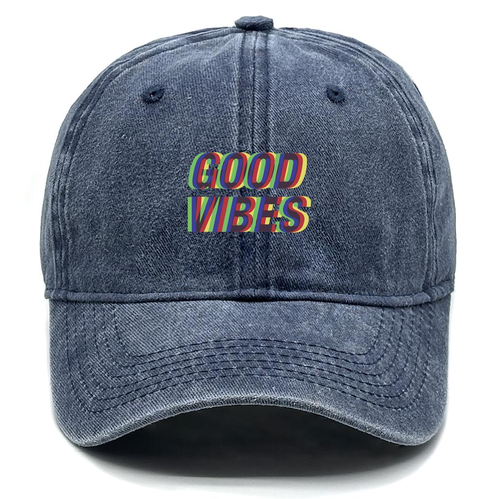 Unisex Baseball Caps "GOOD VIBES" Trucker Cap Casual Fashion Adjustable Baseball Hat Ideal Choice For Gifts One Size Fits All