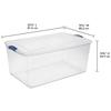 Clear Plastic Storage Bin with Latching Lid Stackable Organizing Container Blankets Clothing Seasonal Items Ideal Home Office