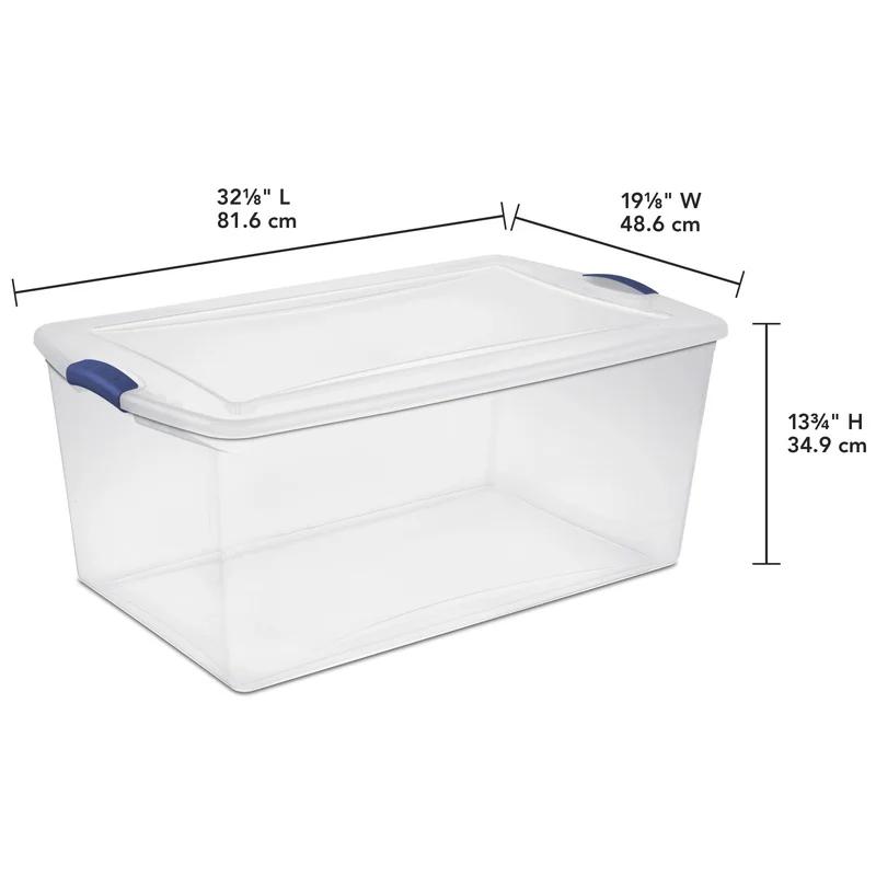 Clear Plastic Storage Bin with Latching Lid Stackable Organizing Container Blankets Clothing Seasonal Items Ideal Home Office