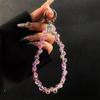 Glitter Crystal Bead Keychain Transparent Phone Lanyard Wrist Crystal Chain  for Women Girls