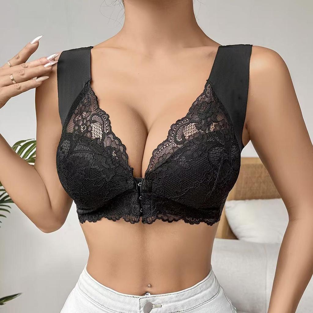 Большой размер сексуальный кружевной бюстгальтер с пуговицами спереди - европейский и американский стиль