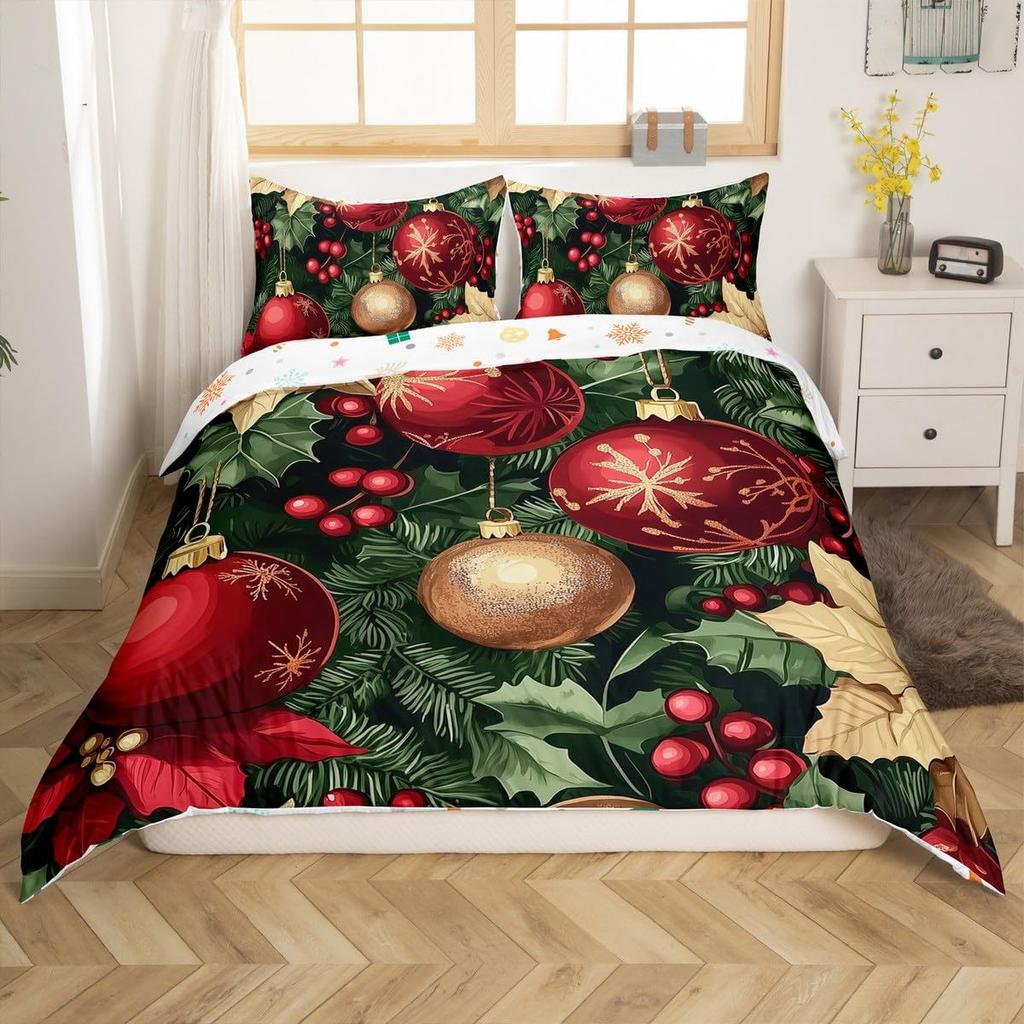Christmas-themed Down Comforter Set Bedding Set 3-piece Duvet Cover Set
