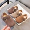 Kids Fashion Boys Casual Shoes Round-toe Buckle Soft Breatheable T-Strap Cute Children Girls Flats Solid Color Drop Shipping PU