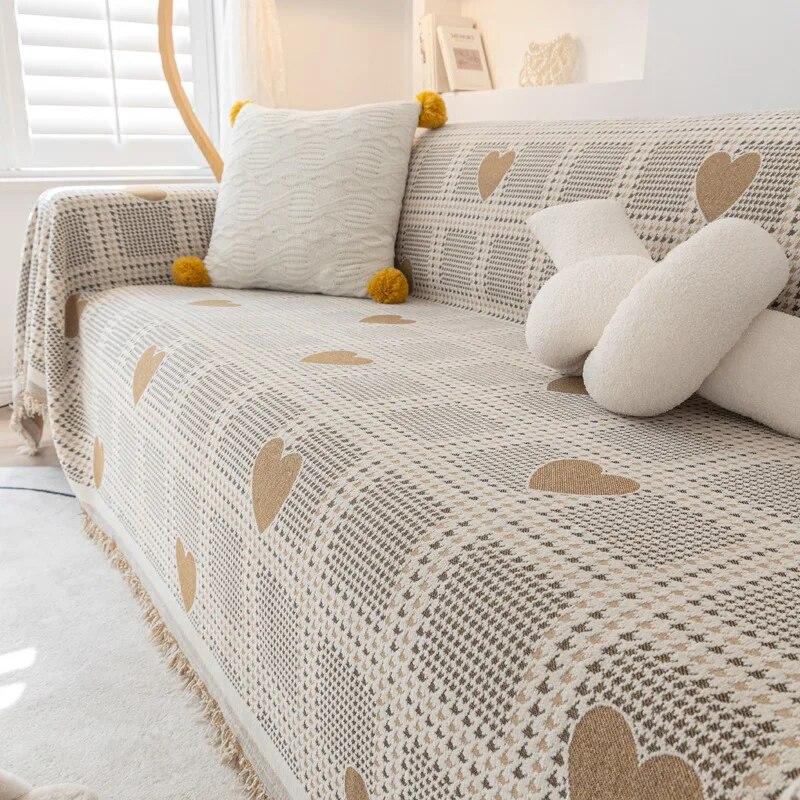 Ткань для чехла для дивана, высокая плотность, приятная для кожи, удобное мягкое многоцелевое одеяло кремового цвета, мягкий цветной тон, дышащая