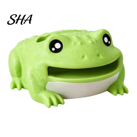 Adhesive Note Dispenser with Pen Holder Cute Frog Dispenser, Creative Cartoon Animal Stationery Organizer, 3D Durable Plastic Memo Clip Print
