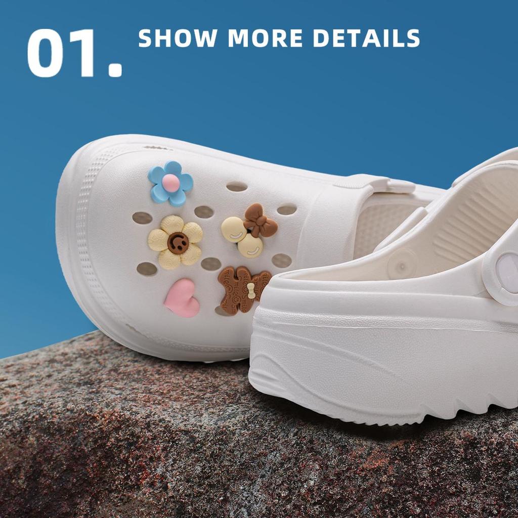 Женские черные нескользящие пляжные клоги на толстой подошве 2025 года для комфортной летней носки