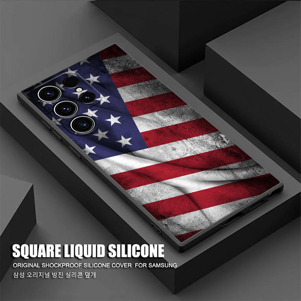 Американский флаг США Пятиконечная звезда Чехол S25 Ultra для Samsung Galaxy S25 S24 S23 S20 S21 FE S22 Ultra S10 Plus Мягкая крышка для телефона