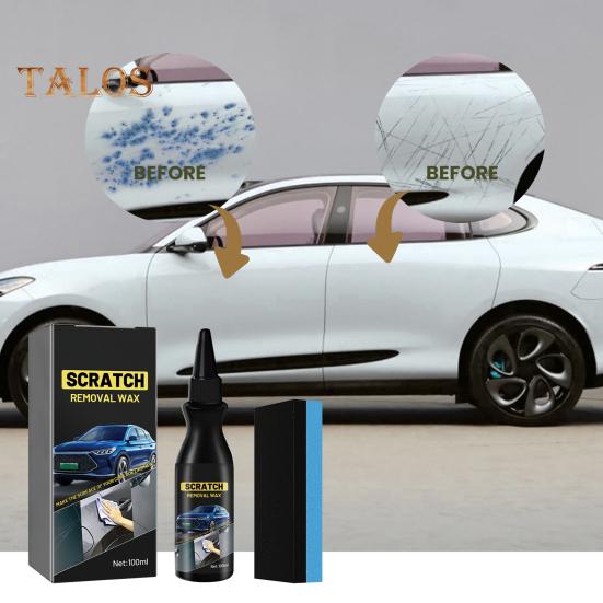 2/3 шт. Паста для ремонта царапин на автомобиле с губкой 100 мл Профессиональный набор для удаления царапин на транспортных средствах Полировочный воск для глубоких царапин