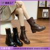 Internet Celebrity Retro Martin Boots Premium Sense Washed Horse Leather Pattern Short Boots 2025 Winter New Chengdu Women's Boots