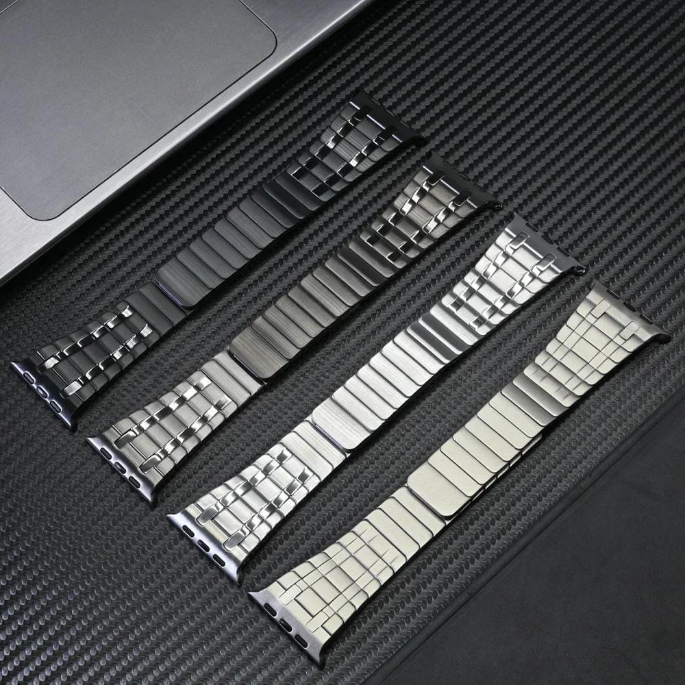 Магнитный ремешок-петля для Apple Watch Series10 46 мм, браслет-звено для iWatch Ultra 2 49 мм 9 8 7 6 5 4 45 мм 44 мм 42 мм, браслет из нержавеющей стали