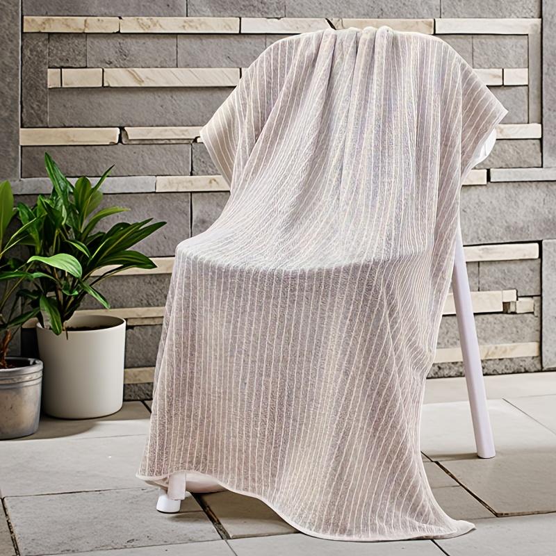 Очень большие банные полотенца 105x200см - Супервпитывающая быстросохнущая микрофибра с современным полосатым дизайном для спа, спортзала, ванной комнаты, пляжа и путешествий